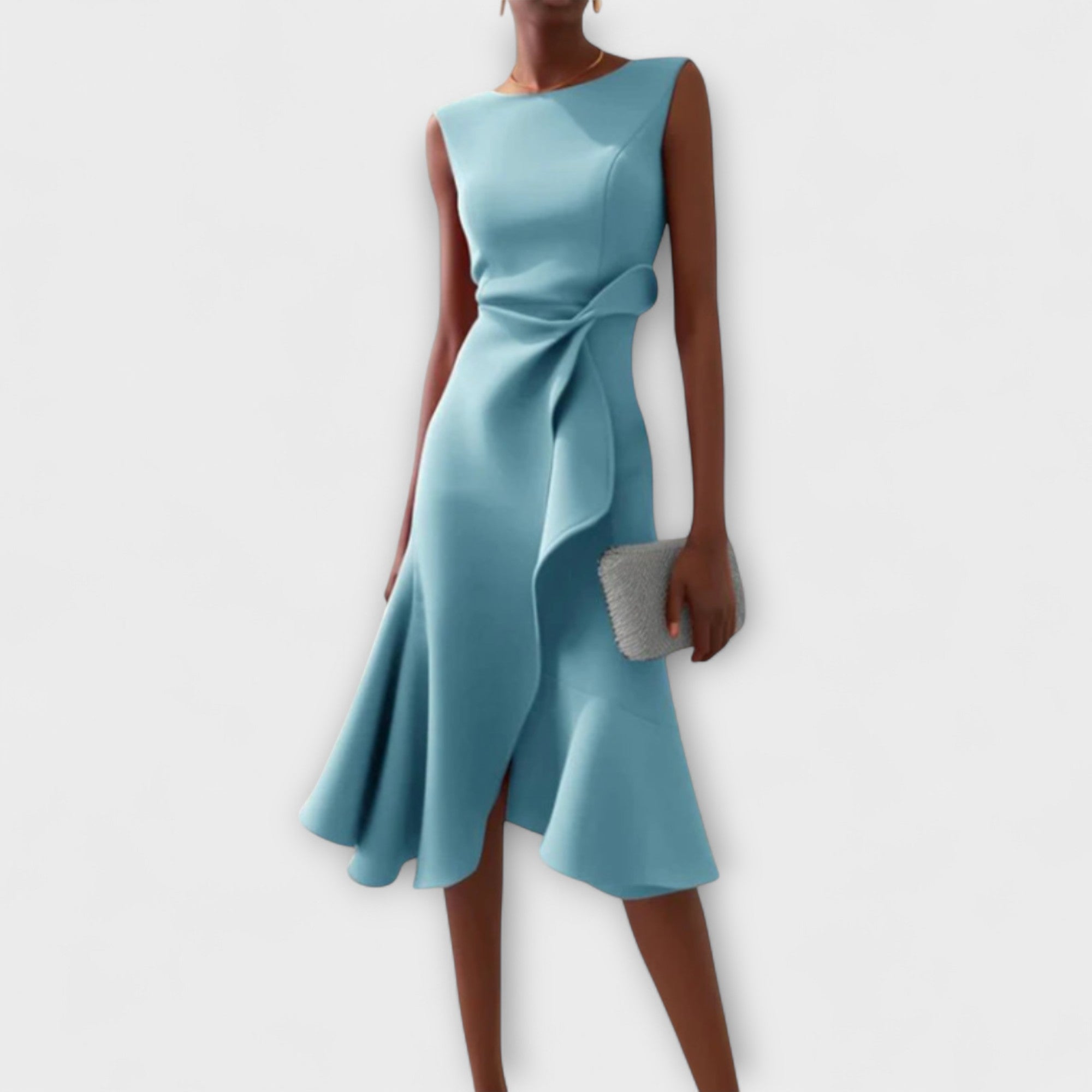Zandelle | Draped Asymmetric Midi Dress