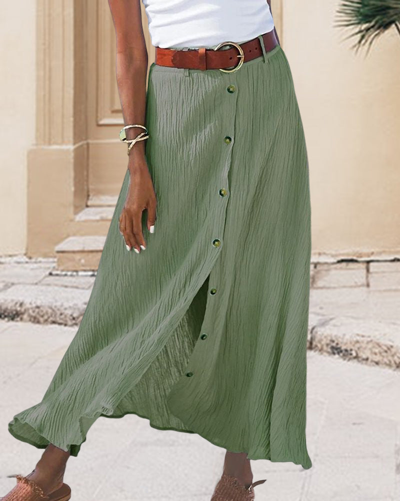 Marina | Breezy Button-Front Skirt