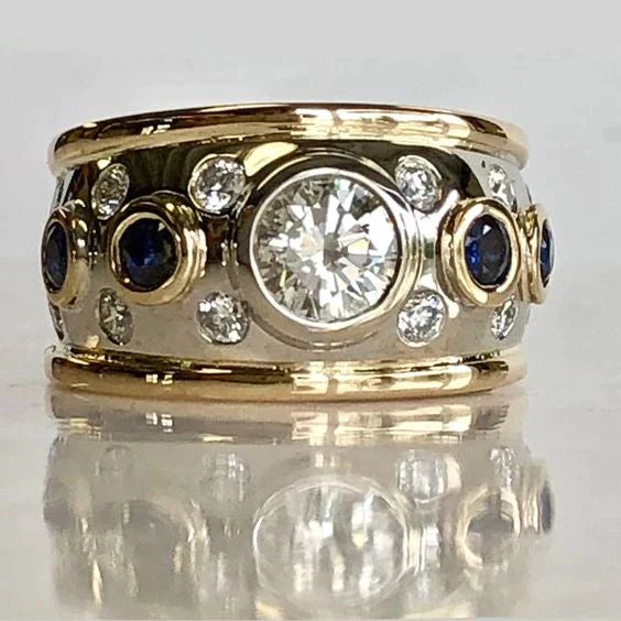 Aurora | Vintage Gold Inlay Zirconia Ring