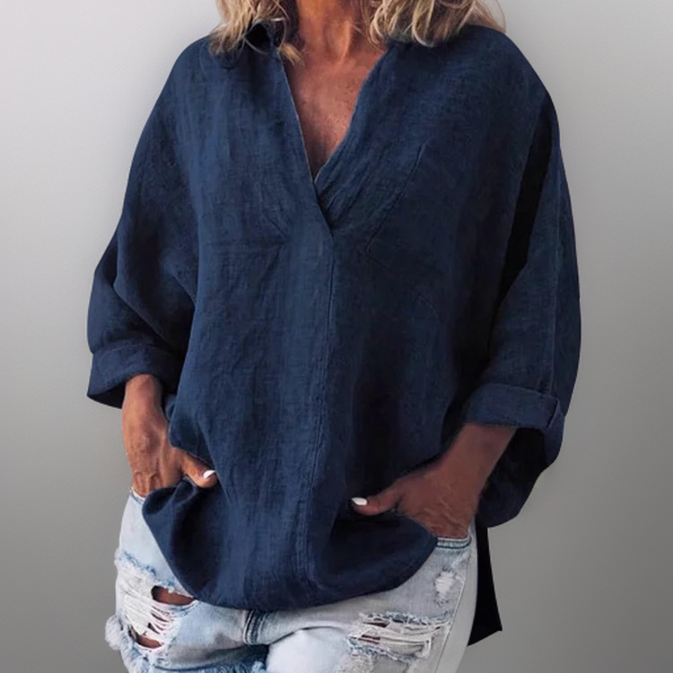 Sienna┃Graceful V-Neck Blouse