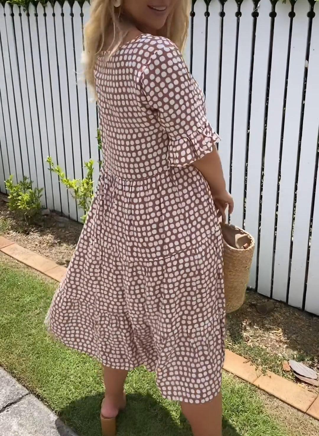Aliza | Sable Short-Sleeve Midi Dress