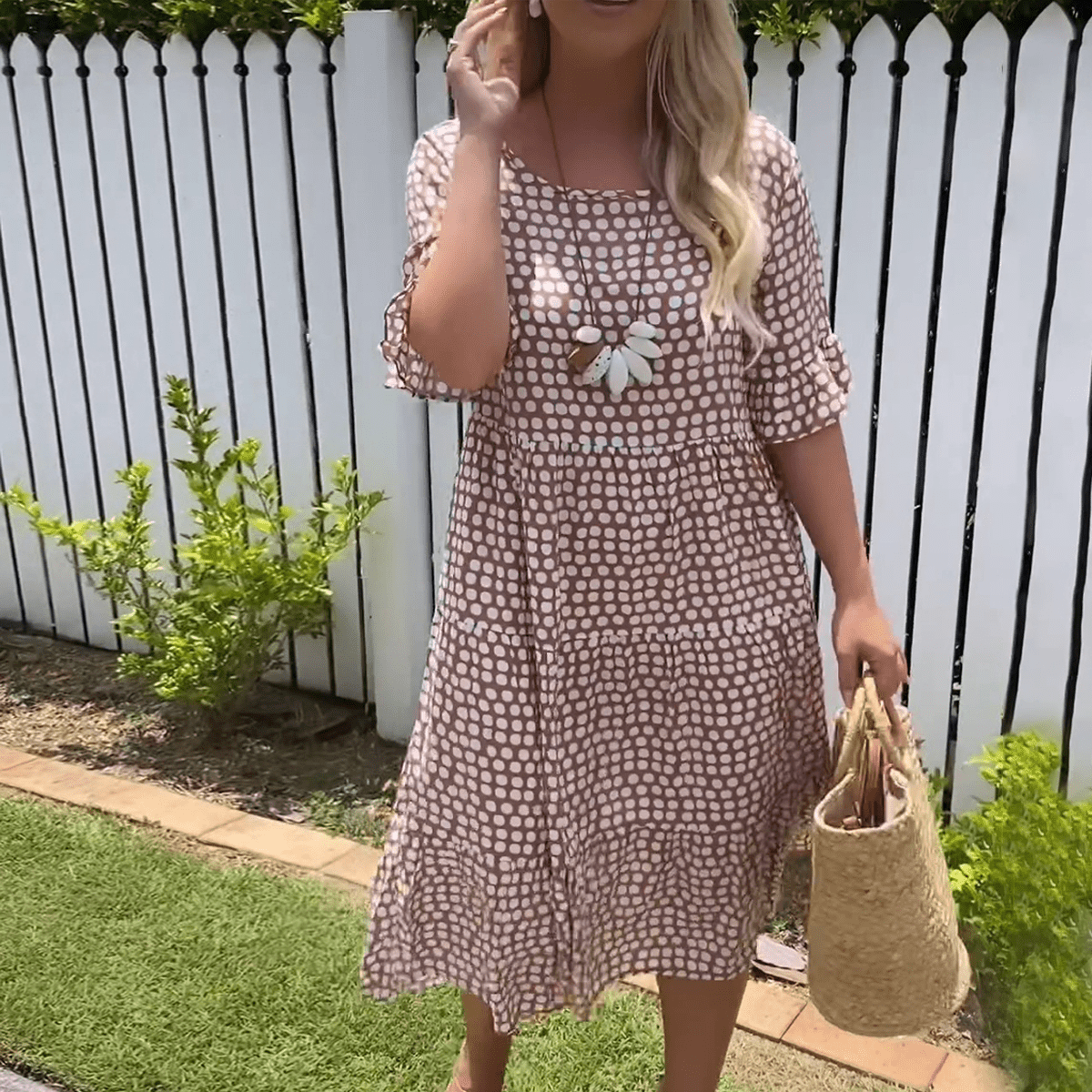 Aliza | Sable Short-Sleeve Midi Dress