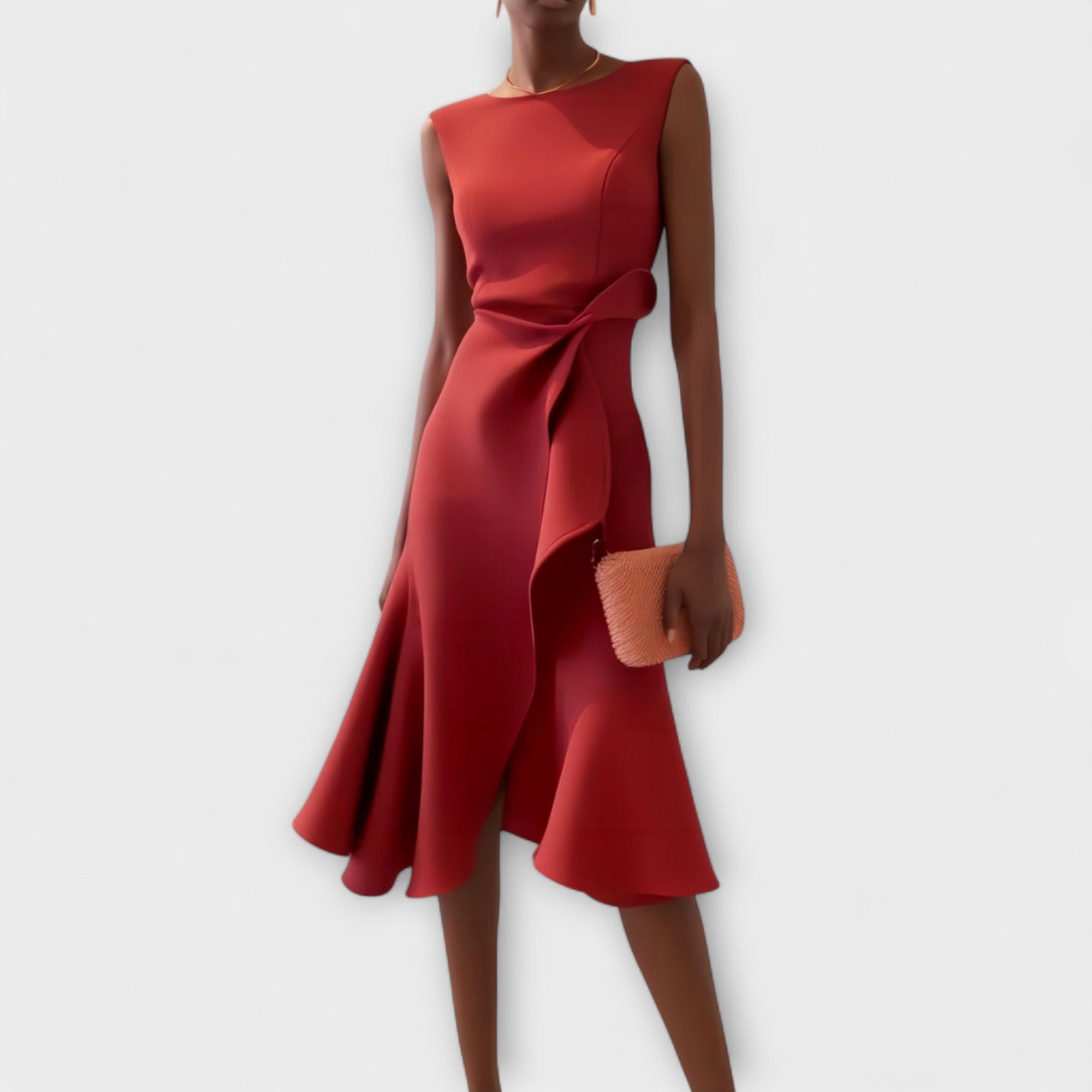 Zandelle | Draped Asymmetric Midi Dress