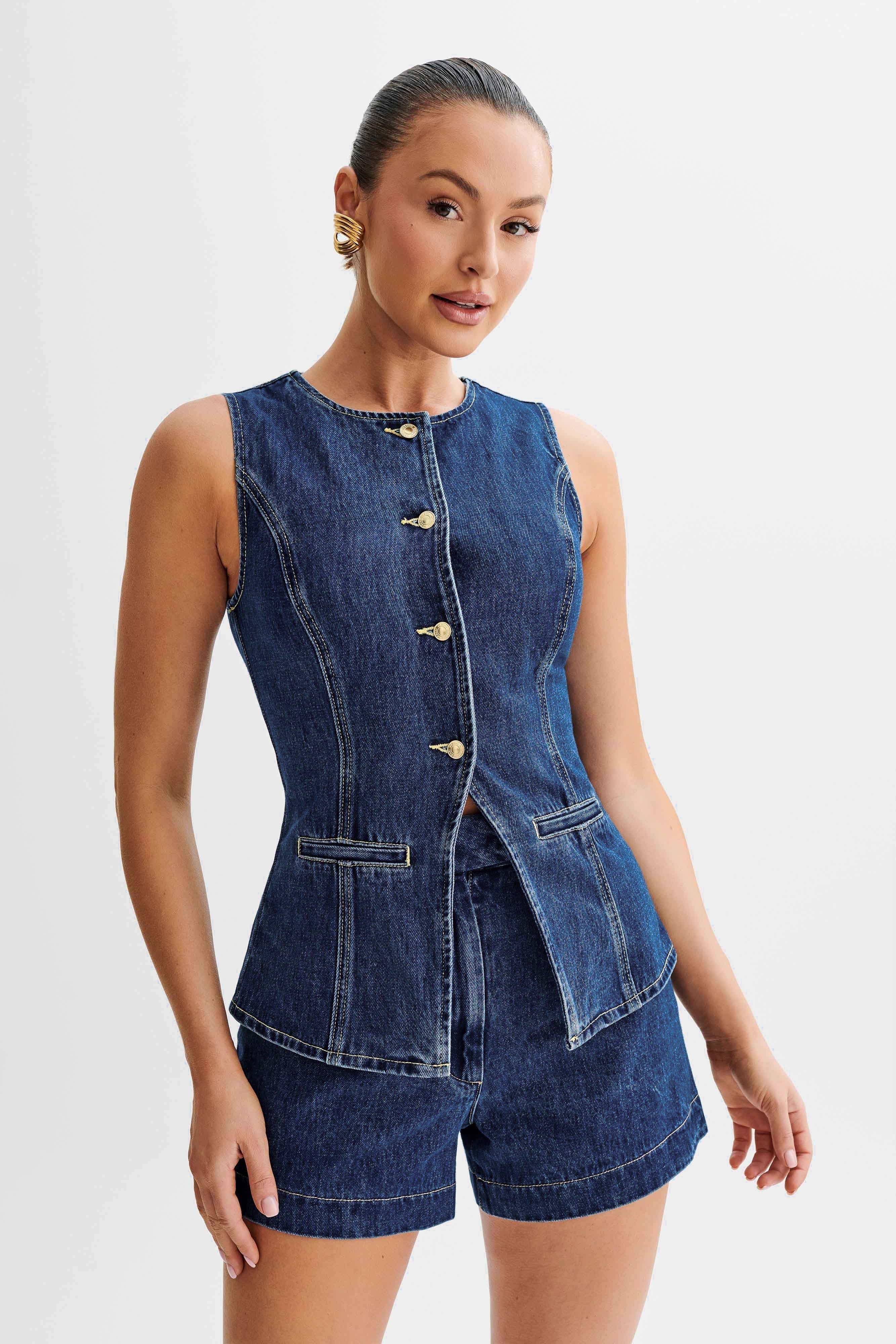 Isla | High Waist Suit Denim Set