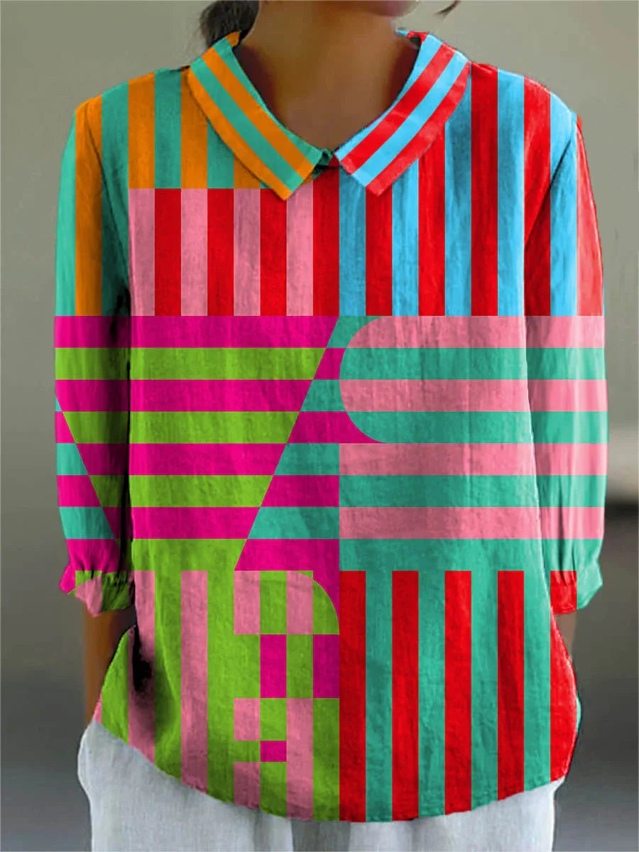 Annalorine | Vintage Colorful Blouse