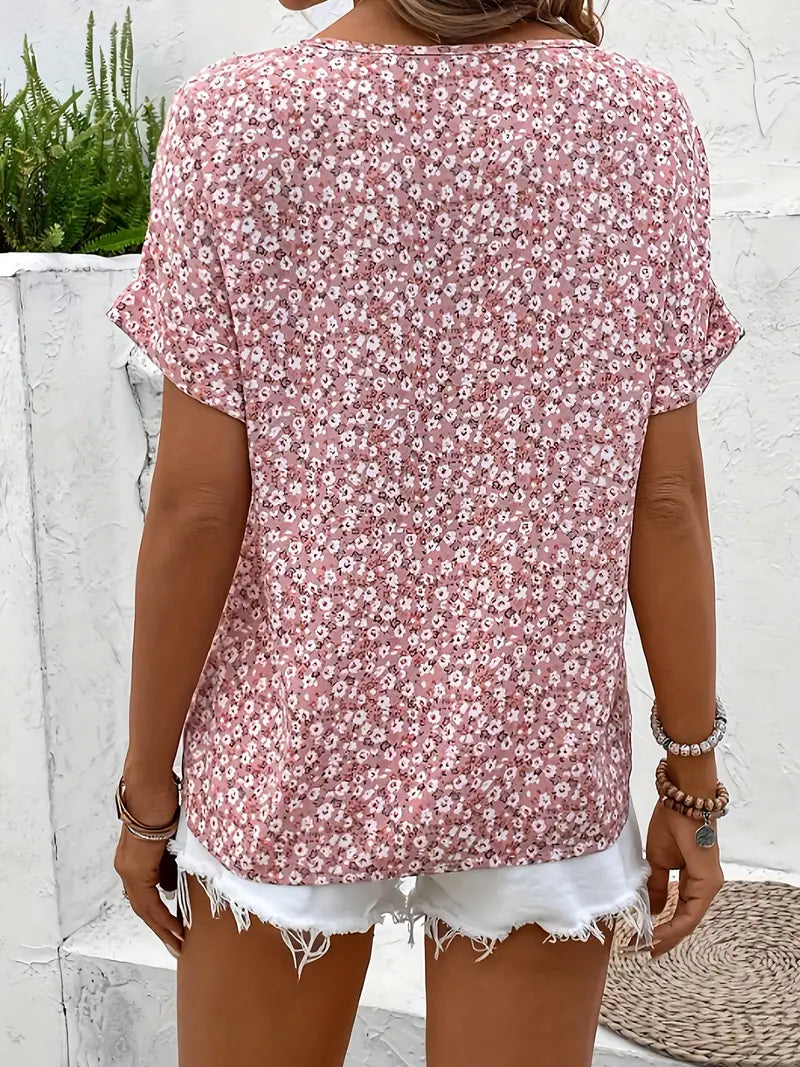 Magnolia | Floral Button-Front Blouse