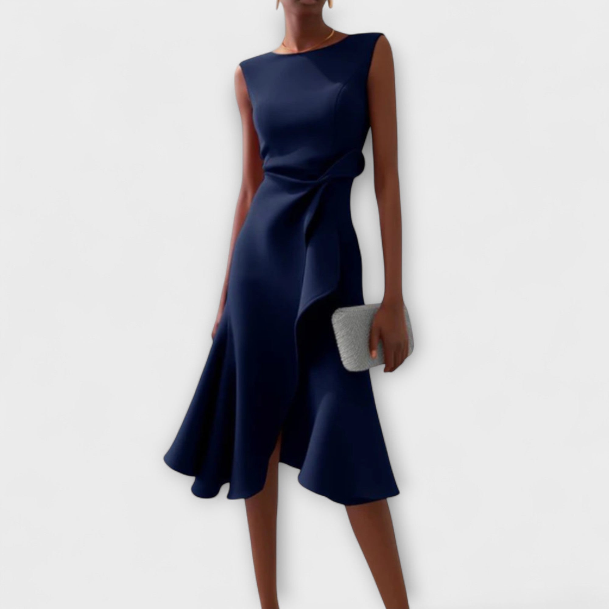 Zandelle | Draped Asymmetric Midi Dress