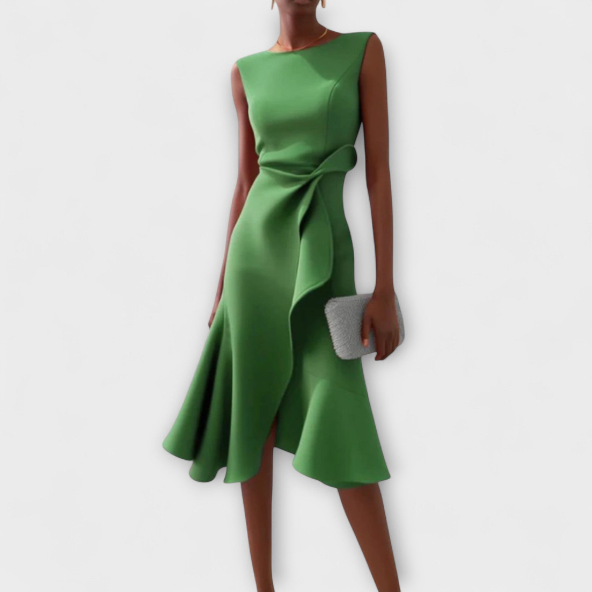 Zandelle | Draped Asymmetric Midi Dress