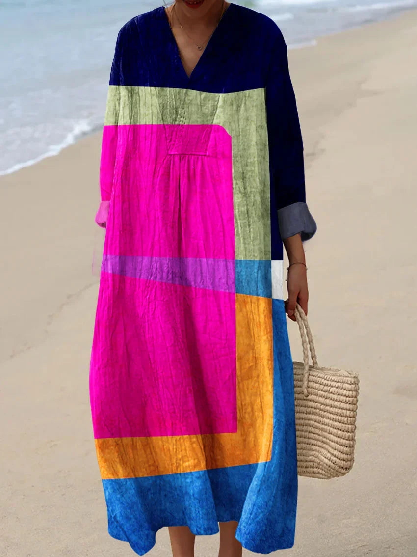 Romilly | Earthy Tile Colorful-Print Dress