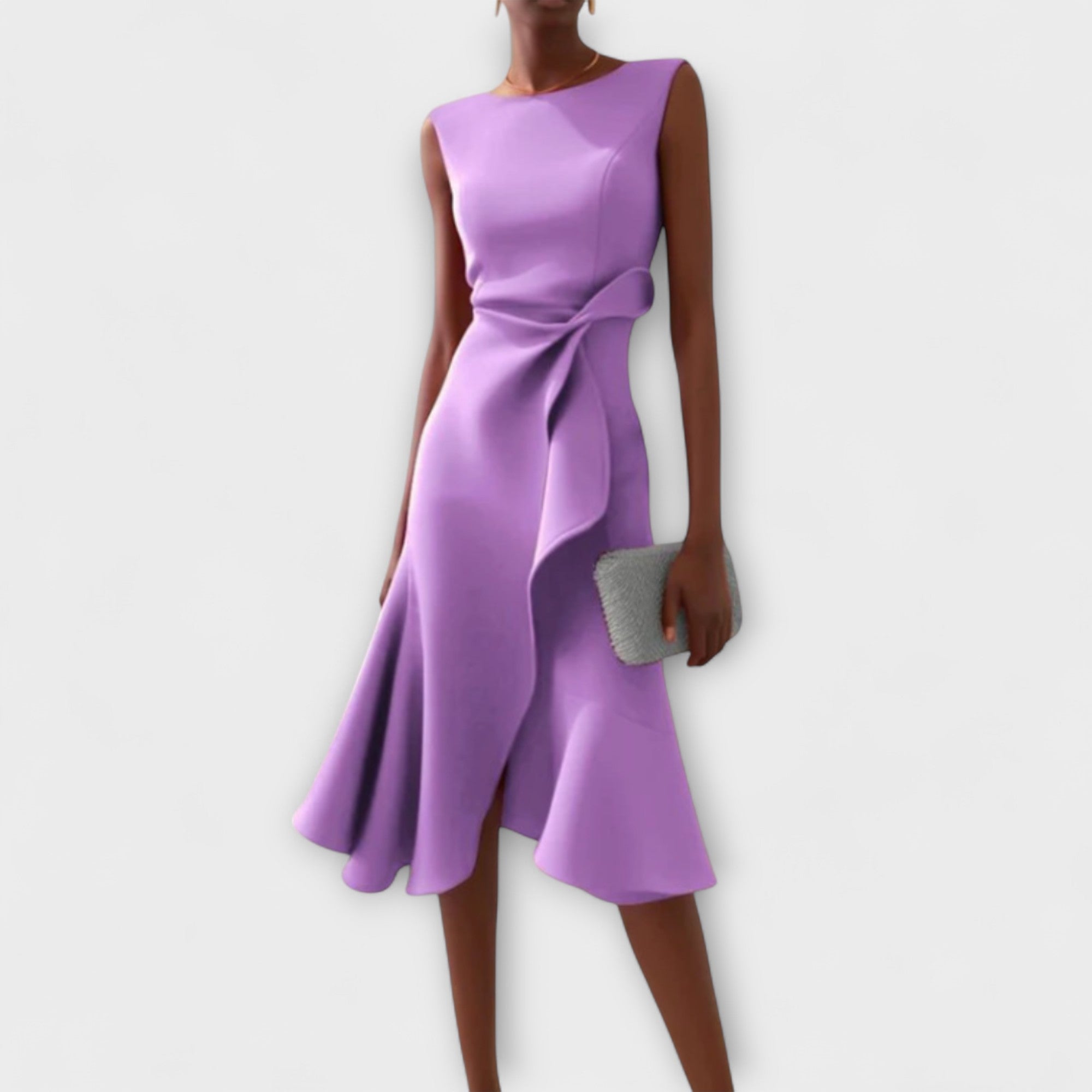 Zandelle | Draped Asymmetric Midi Dress