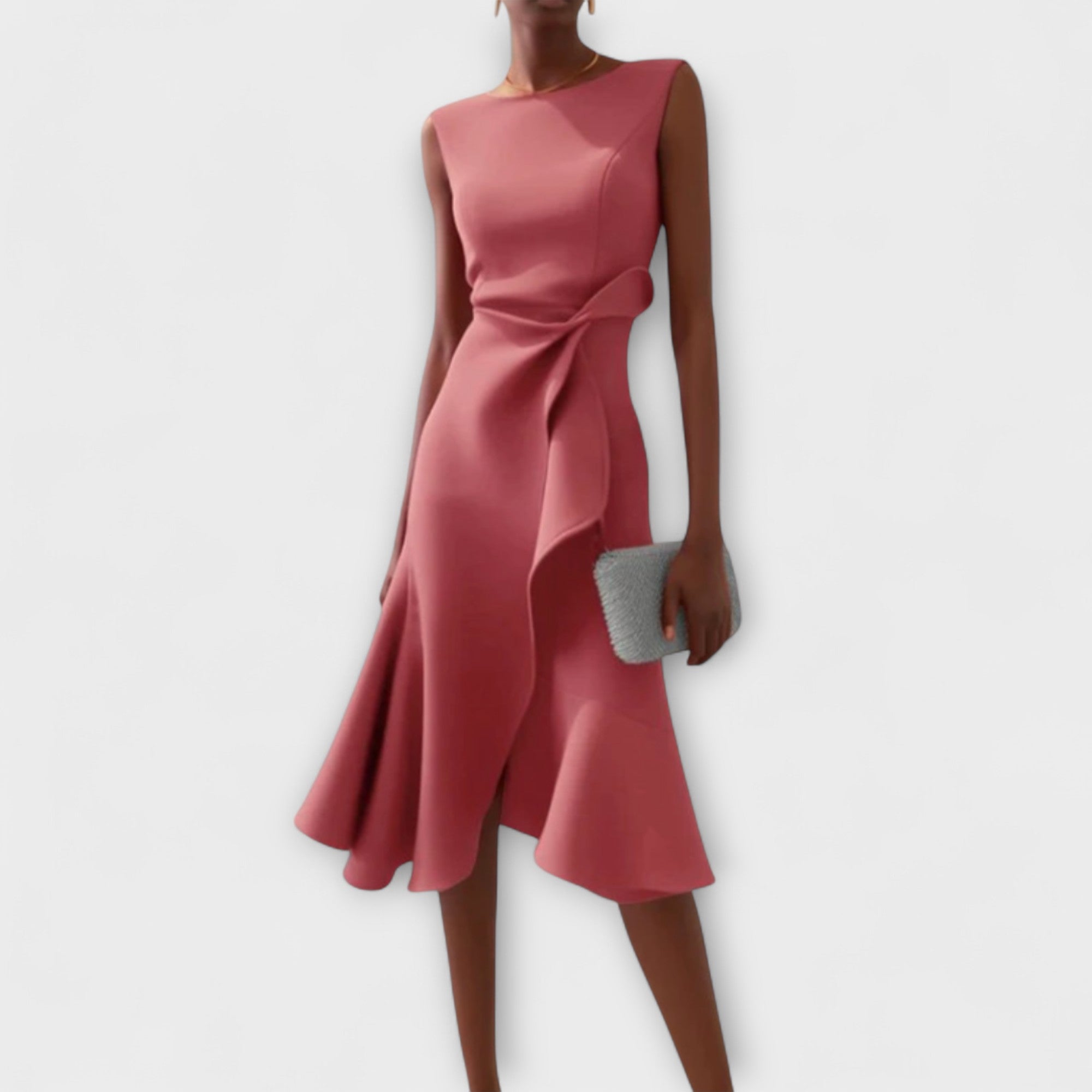 Zandelle | Draped Asymmetric Midi Dress