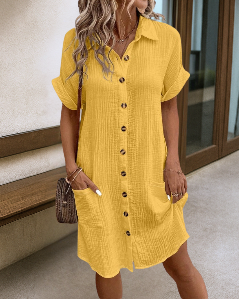 Adelle | Relaxed Fit Button Pocket Dress