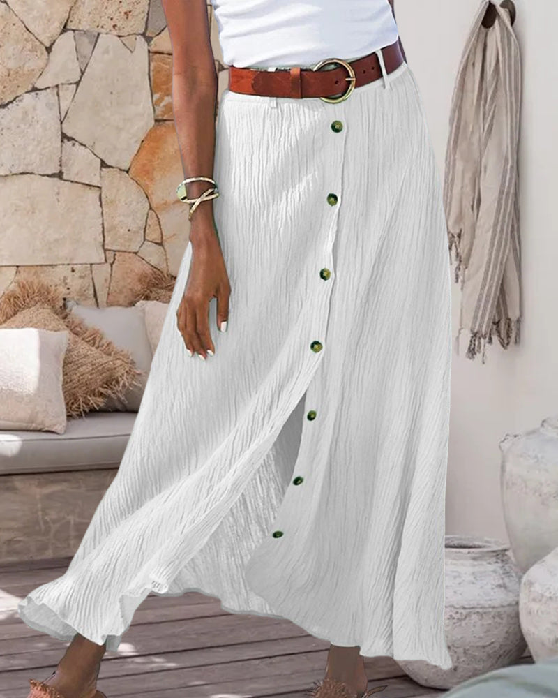 Marina | Breezy Button-Front Skirt