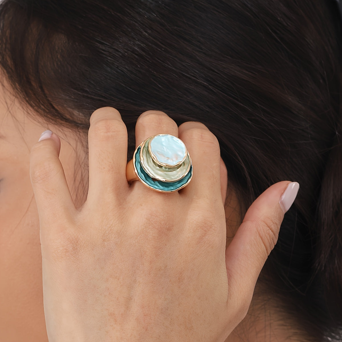 Stella | Boho Three-Layer Enamel Ring