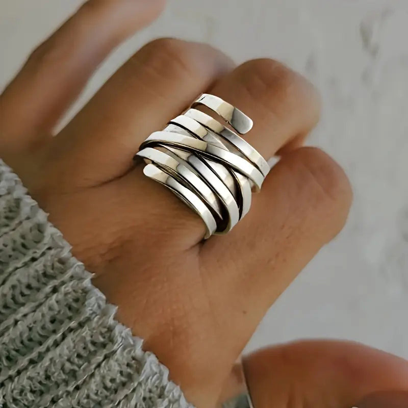 Juniper | Vintage Thick Layer Silver Ring