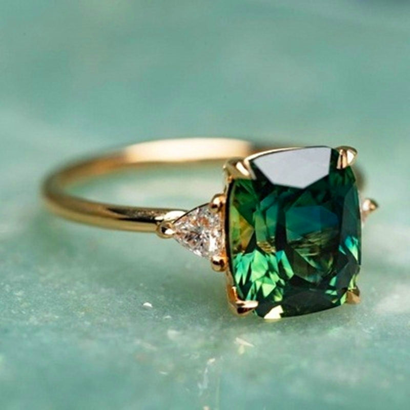 Jennifer | Green Zircon Ring in Gold