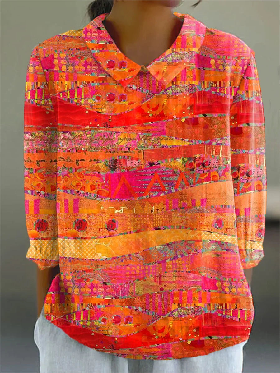 Elettra | Soft Vintage Lines Blouse
