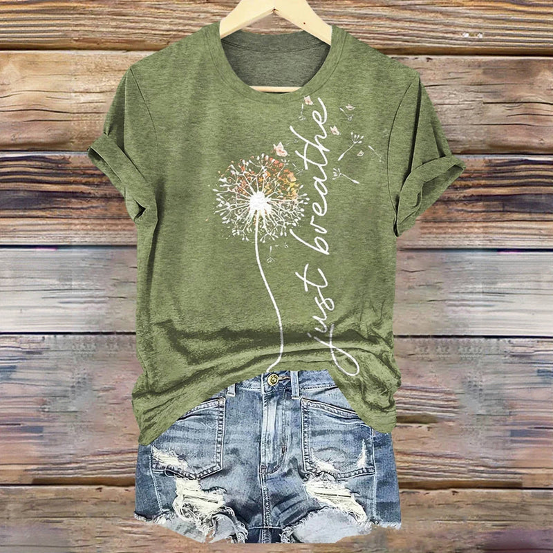 Celestina | Vintage T-Shirt With Dandelion Print