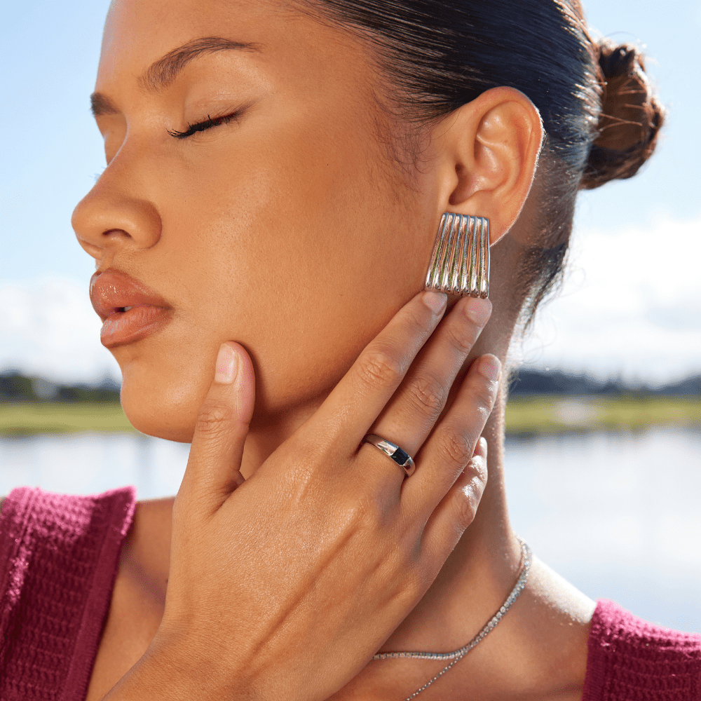 Clara | Ember Silver & Emerald Ring