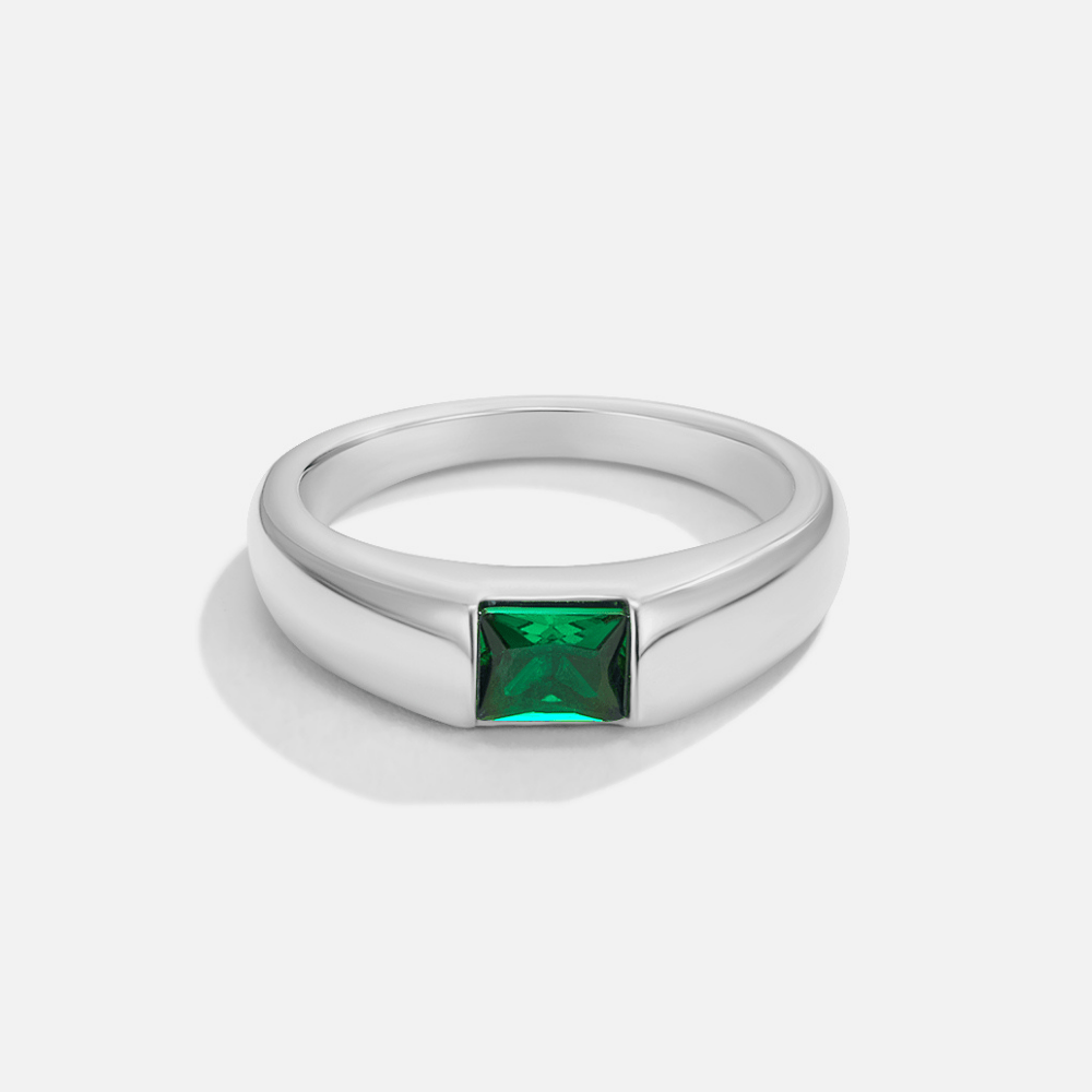 Clara | Ember Silver & Emerald Ring