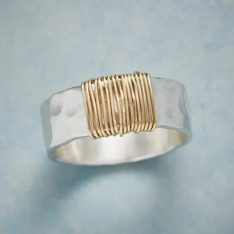 Hazel | Golden Boho Thread Ring