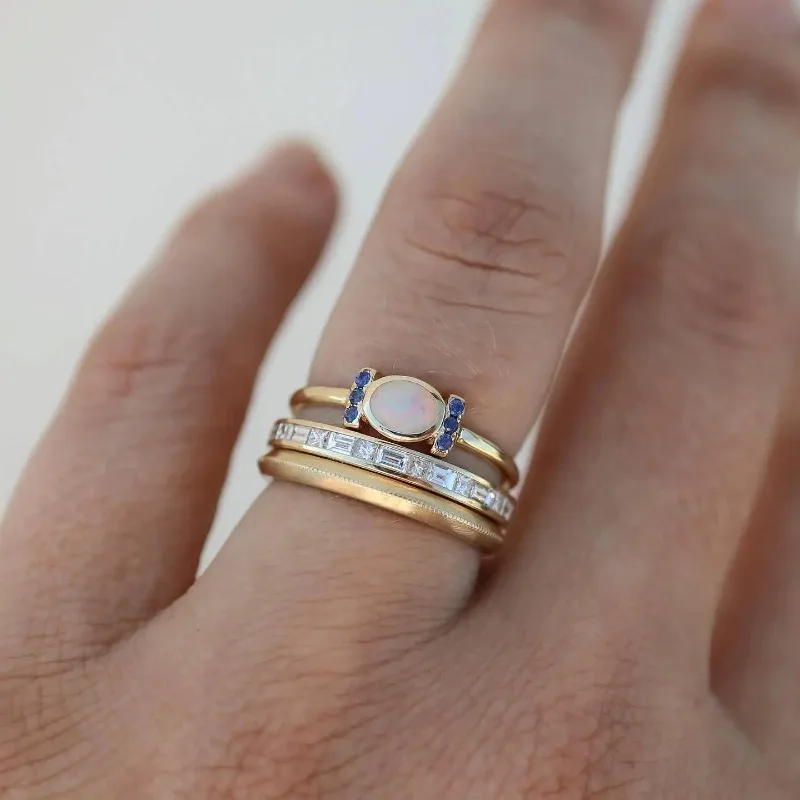Naomi | Vintage Gold Opal Ring Set