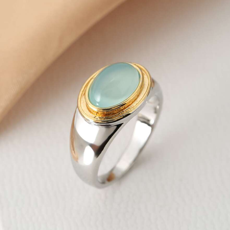 Maeve | Vintage Green Moonstone Ring