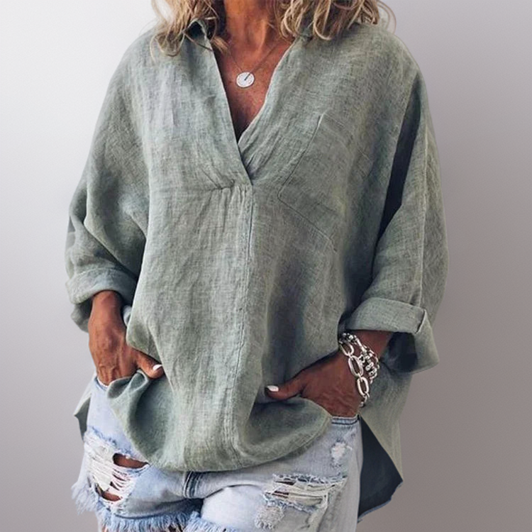 Sienna┃Graceful V-Neck Blouse