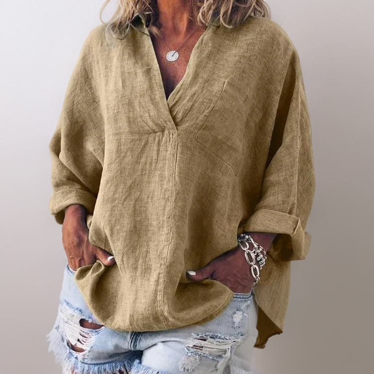 Sienna┃Graceful V-Neck Blouse