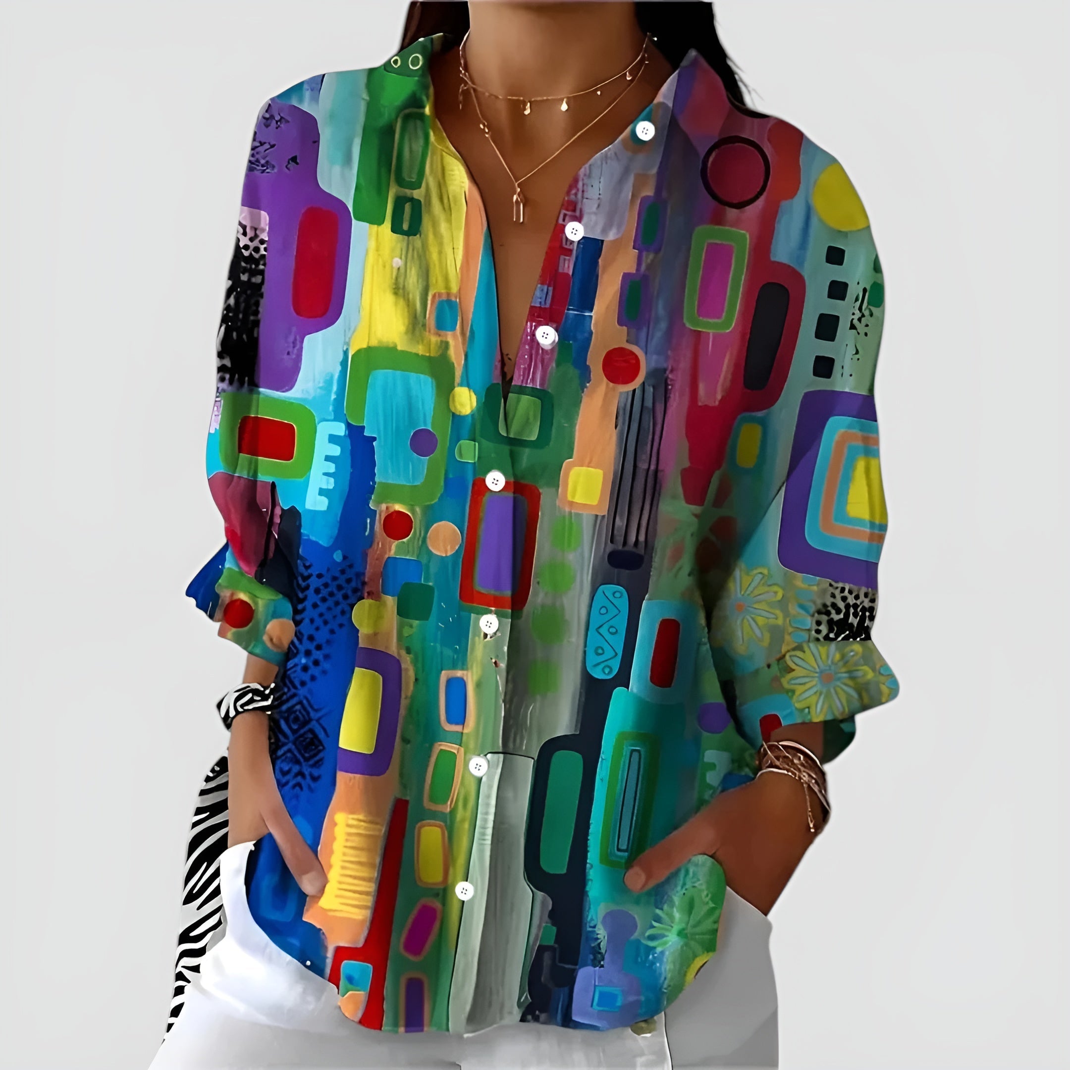 Orielle | Blouse With Geometric Pattern