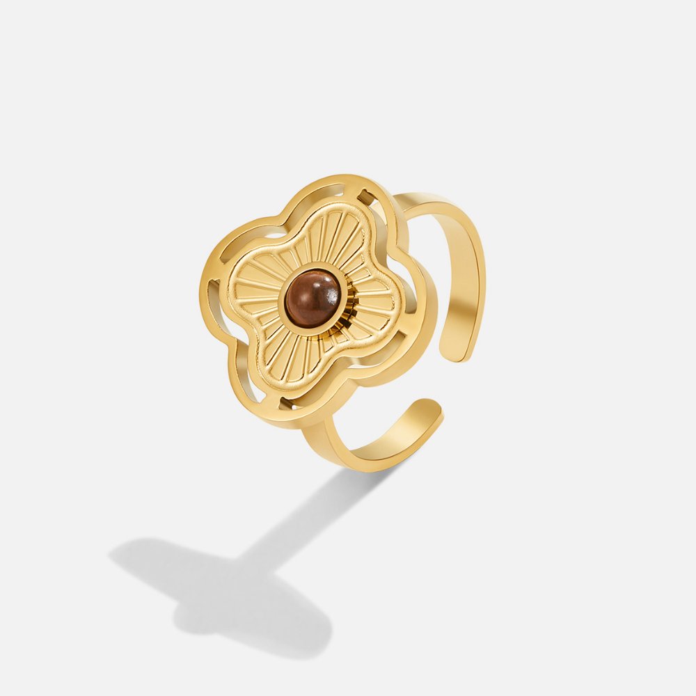 Zoe | Tiger’s Eye Lucky Flower Ring